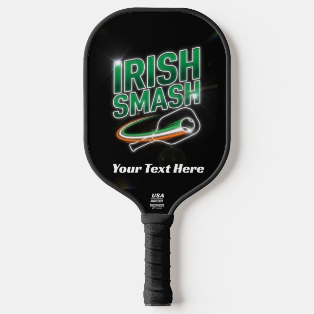 Irish Smash Neon Personalized Pickleball Paddle |  (Front)