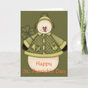 Irish Snowman d2 St. Patrick's Day Greeting Card