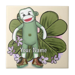 Irish Sock Monkey Ceramic Tile