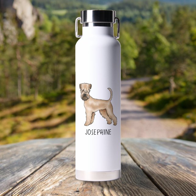 Irish Soft-Coated Wheaten Terrier And Custom Name Water Bottle (Creator Uploaded)