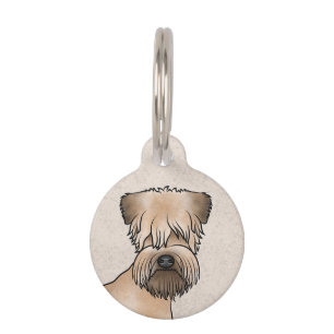 Irish Soft-Coated Wheaten Terrier Cartoon Dog Head Pet Tag