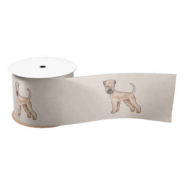 Irish Soft-Coated Wheaten Terrier Cute Cartoon Dog Satin Ribbon (Spool)