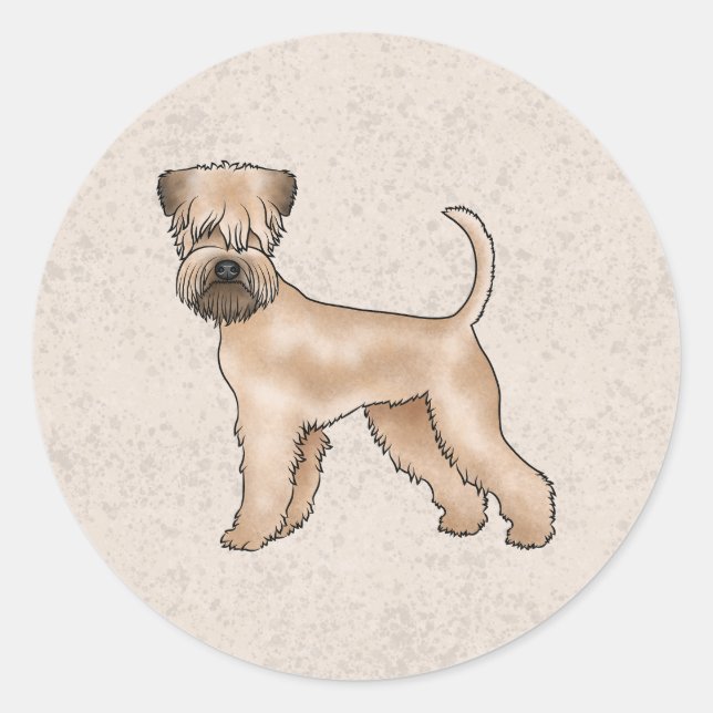 Irish Soft-Coated Wheaten Terrier Cute Dog Beige Classic Round Sticker (Front)