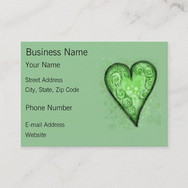 Irish Spiral Heart Business Card (Front)