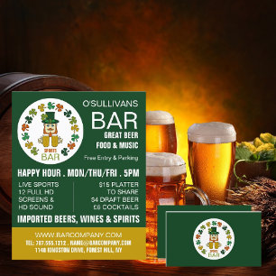 Irish Sports Bar, Pub/Brewery Advertising Flyer