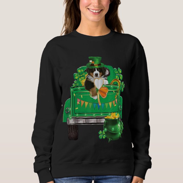Irish St bernard St Patrick's Day Funny Leprechaun Sweatshirt (Front)