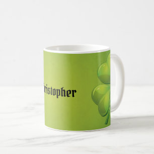 Irish St. Patrick’s Day Green Shamrock Personalise Coffee Mug