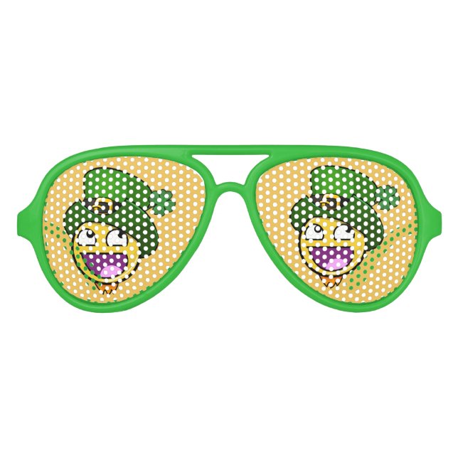 Irish St. Patrick's Day Awesome Face Meme Aviator Sunglasses (Front)