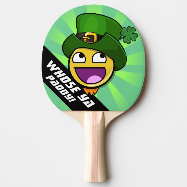 Irish St. Patrick's Day Awesome Face Meme Ping Pong Paddle (Front)