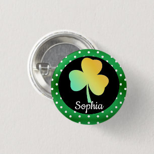 Irish St Patrick's Day Custom Designed Shamrock 3 Cm Round Badge