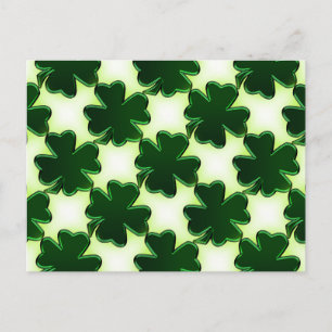Irish St. Patricks Day Four Leaf Clovers Postcard