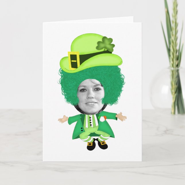 Irish St Patricks Day Jig, Photo Framed Head Card (Front)