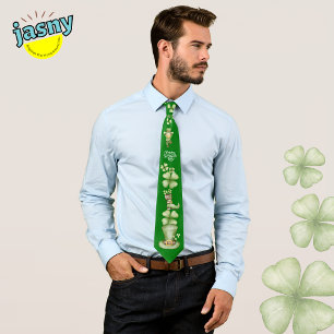 Irish St. Patricks Day Shamrock Print Neck Tie