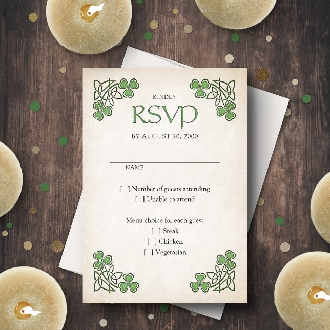 Irish St. Patrick's Wedding RSVP Card (Creator Uploaded)