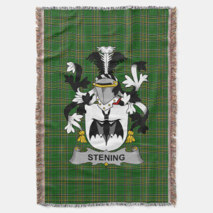 Irish Stening Coat of Arms Family Crest Ireland Throw Blanket