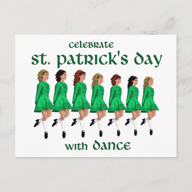 Irish Step Dance Celebrates St. Patrick's Day Postcard (Front)