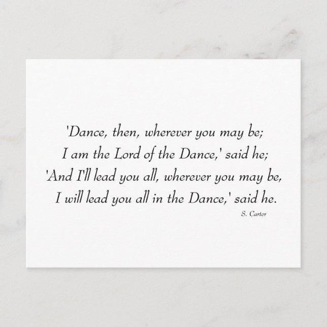 Irish Step Dance - Lord of the Dance Chorus Postcard (Front)