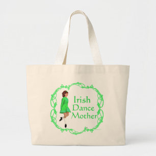 Irish Step Dance Mother - Green Large Tote Bag