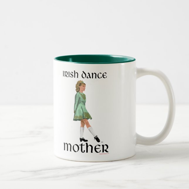 Irish Step Dance Mother - Green Two-Tone Coffee Mug (Right)