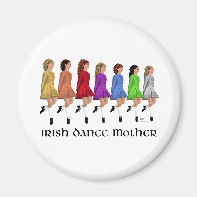 Irish Step Dance Mother - Rainbow Line Magnet (Front)