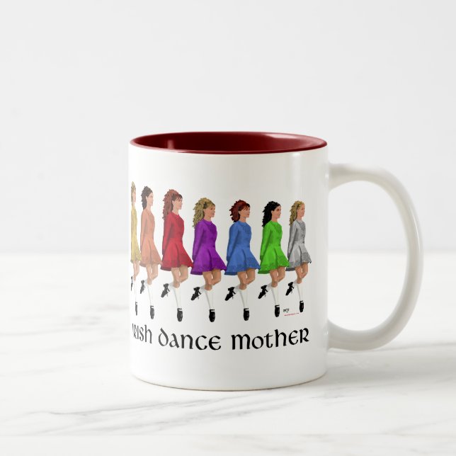 Irish Step Dance Mother - Rainbow Line Two-Tone Coffee Mug (Right)