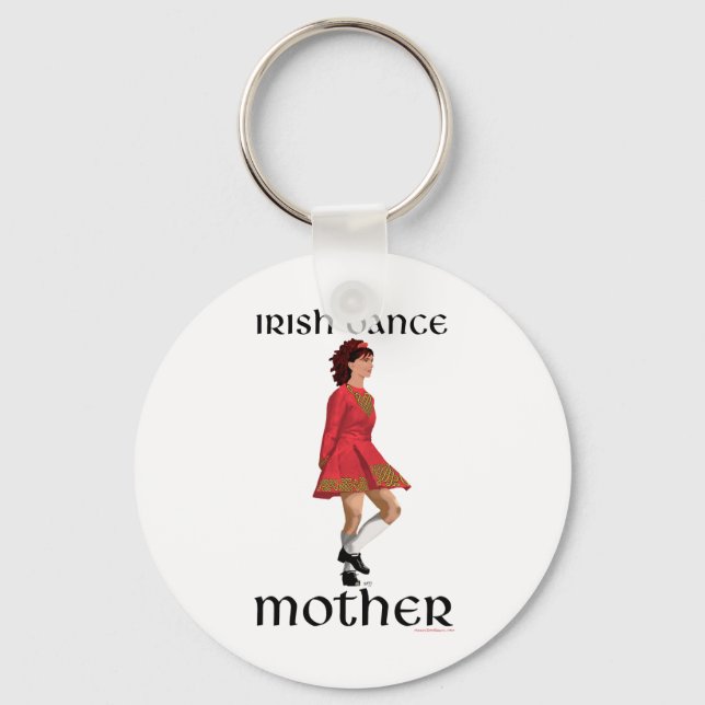 Irish Step Dance Mother - Red Key Ring (Front)