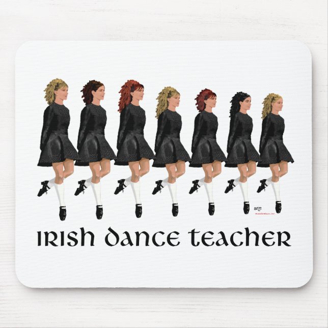 Irish Step Dance Teacher - Black Line Mouse Pad (Front)