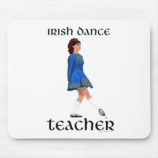 Irish Step Dance Teacher - Blue Soft Shoe Mouse Pad (Front)