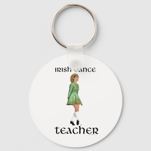 Irish Step Dance Teacher - Green Key Ring (Front)