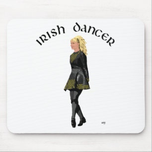 Irish Step Dancer - Black Dress, Blonde Hair Mouse Pad