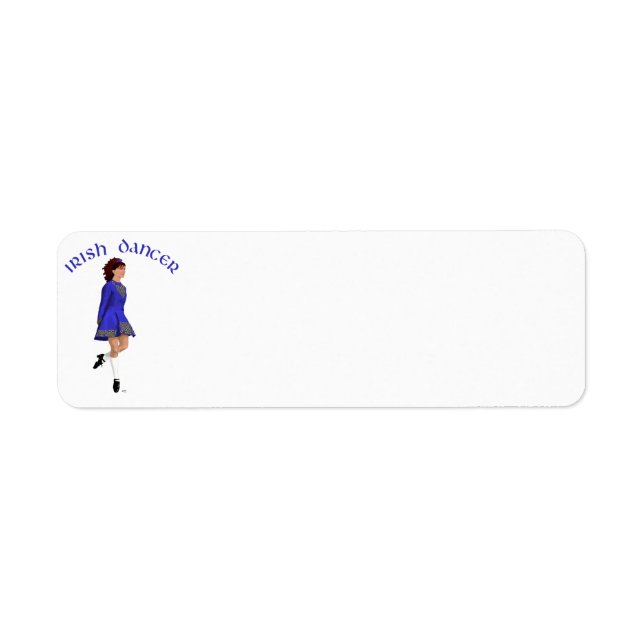 Irish Step Dancer - Blue Return Address Label (Front)