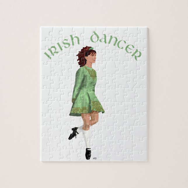 Irish Step Dancer - Green Jigsaw Puzzle (Vertical)