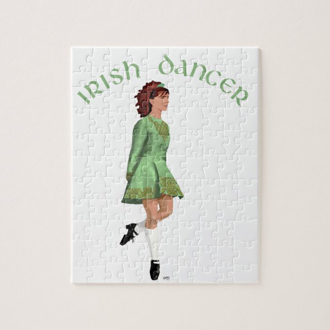 Irish Step Dancer - Green Jigsaw Puzzle (Vertical)