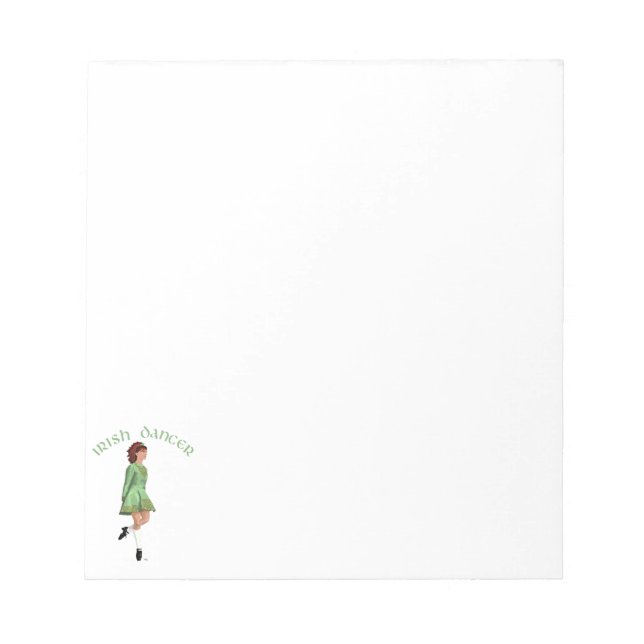 Irish Step Dancer - Green Notepad (Front)