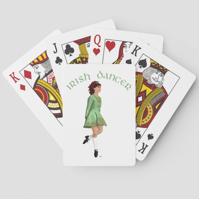 Irish Step Dancer - Green Playing Cards (Back)