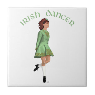 Irish Step Dancer - Green Tile