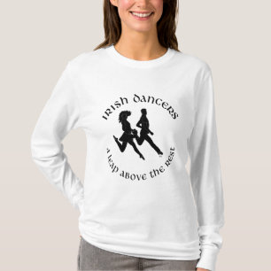 Irish Step Dancers Leap in Silhouette T-Shirt