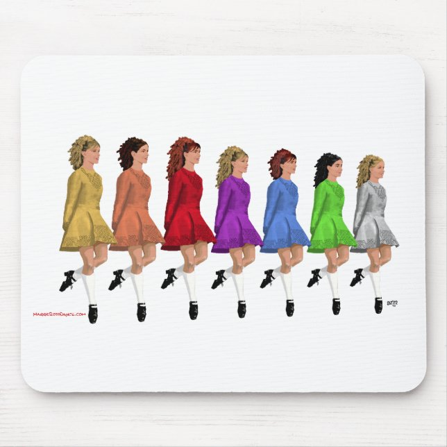 Irish Step Dancers - Rainbow Line of Dancers Mouse Pad (Front)