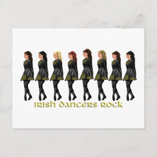 Irish Step Dancers Rock Postcard