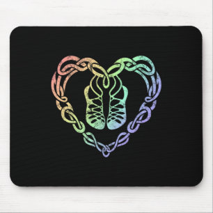 Irish Step Dancing Celtic Knot Heart Mouse Pad