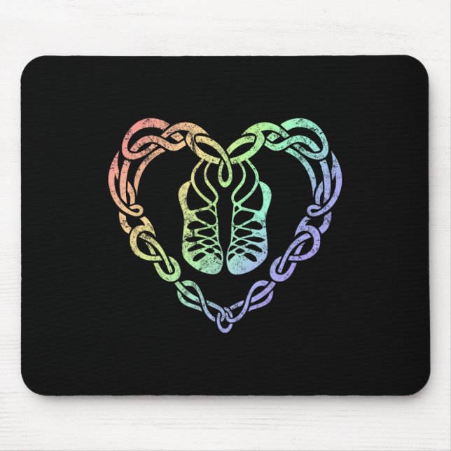 Irish Step Dancing Celtic Knot Heart  Mouse Pad (Front)