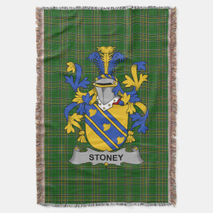 Irish Stoney Coat of Arms Family Crest Ireland Throw Blanket