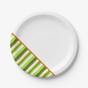Irish Stripes St Patricks Day Colourful Fun Paper Plate