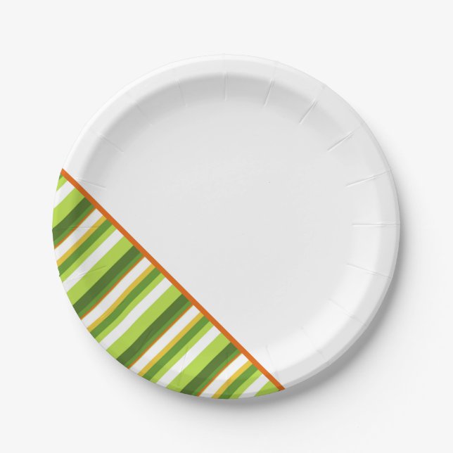 Irish Stripes St Patricks Day Colourful Fun Paper Plate (Front)