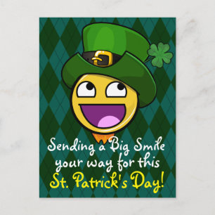 Irish Style St. Patrick's Day Awesome Face Postcard
