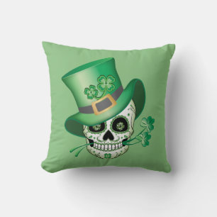 Irish Sugar Skull Cushion