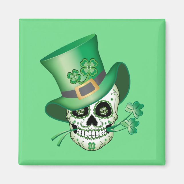 Irish Sugar Skull Magnet (Front)