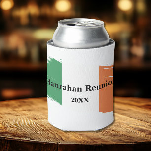 Irish Surname Name Custom Flag Colours Reunion Can Cooler