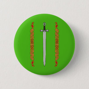 Irish Sword and Knotwork 6 Cm Round Badge
