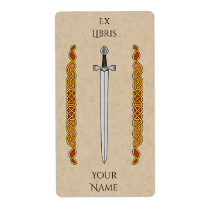 Irish Sword and Knotwork Bookplate
